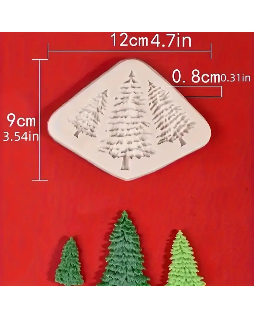 YY5942 3 Adet Noel Ağacı Şeklinde Çam Ağacı Silikon Kalıp